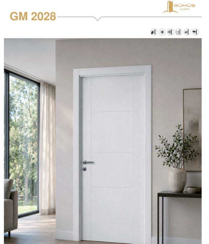 GM 2028 Beyaz Melamin kapı modeli